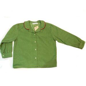 Bravo Bambino NEW NWT Green Little Girls Shirt Made in‎ Italy Cotton Corduroy